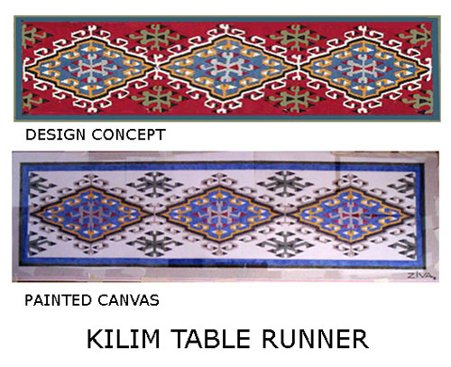 kilim table runner composite