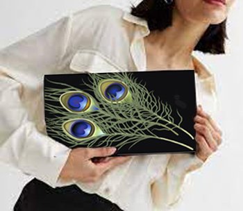 peacock feathers clutch